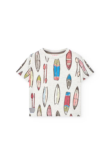 Camisola de malha para bebé menino com estampado de surfistas