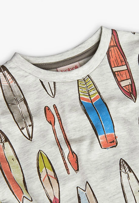 Camisola de malha para bebé menino com estampado de surfistas