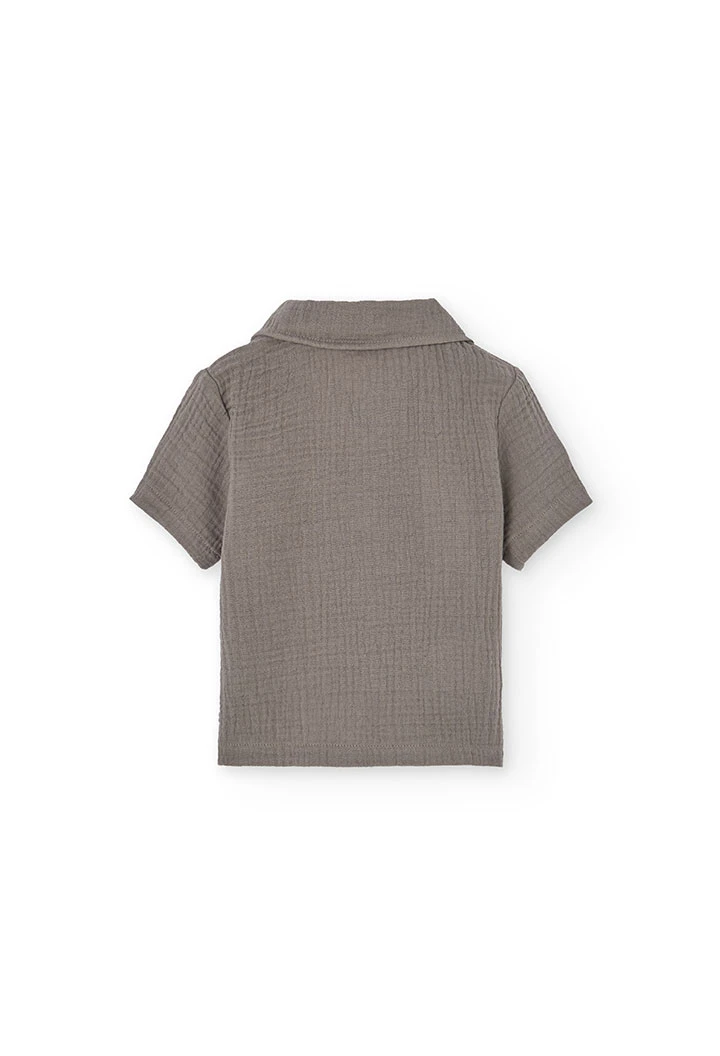 Polo in maglia per bambino in colore grigio scuro