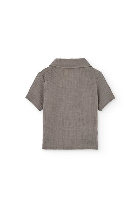 Polo en tricot pour bébé garçon coloris gris foncé