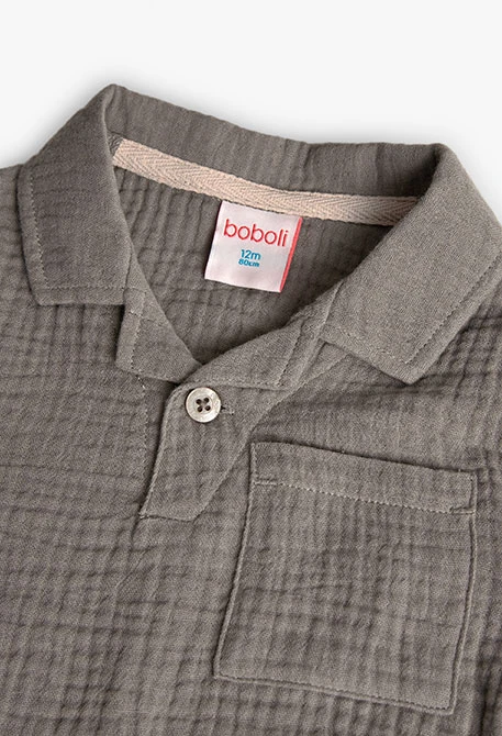 Polo en tricot pour bébé garçon coloris gris foncé