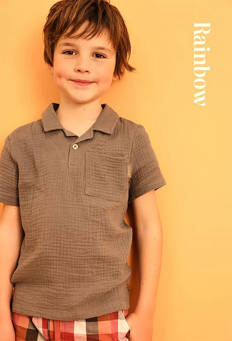 Polo en tricot pour bébé garçon coloris gris foncé