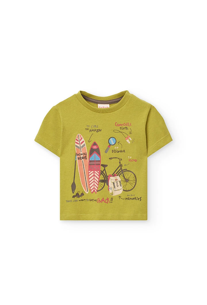 T-shirt en tricot pour bébé garçon en couleur verte