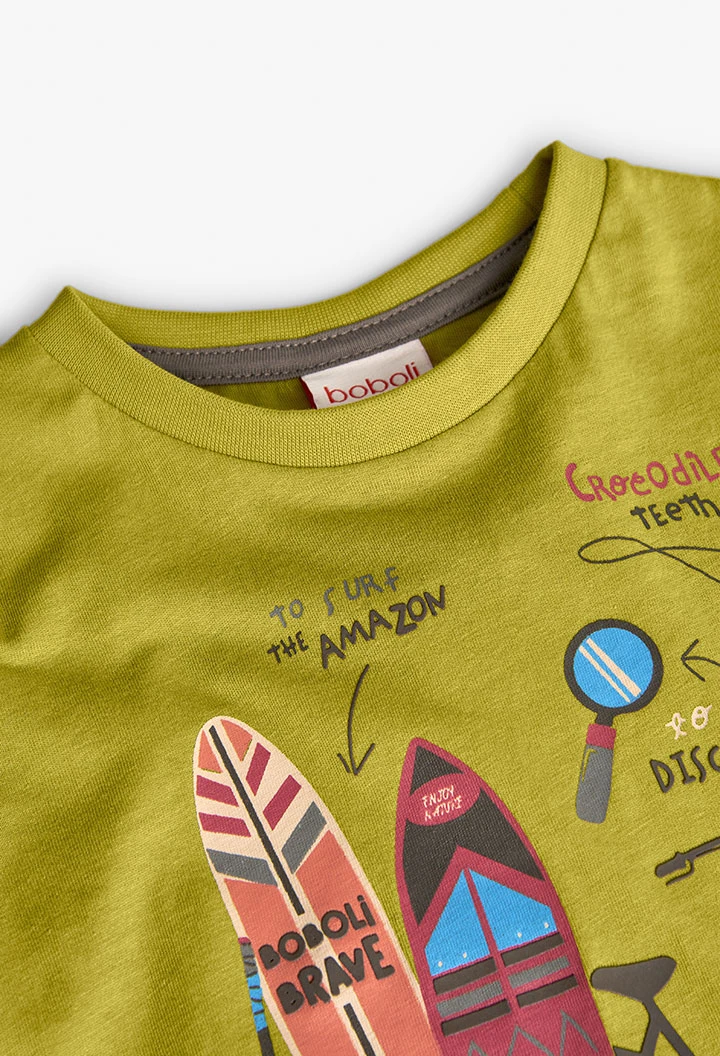 Babyshirt aus Strick für Jungen in Grün