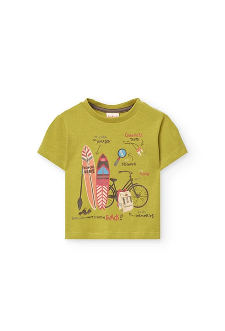 Camiseta de malha para bebé menino em cor verde