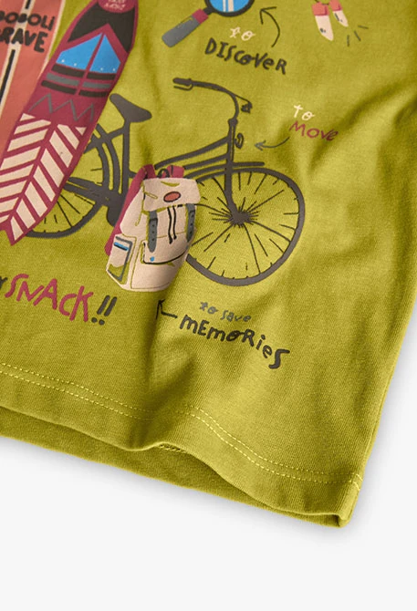 Camiseta de malha para bebé menino em cor verde
