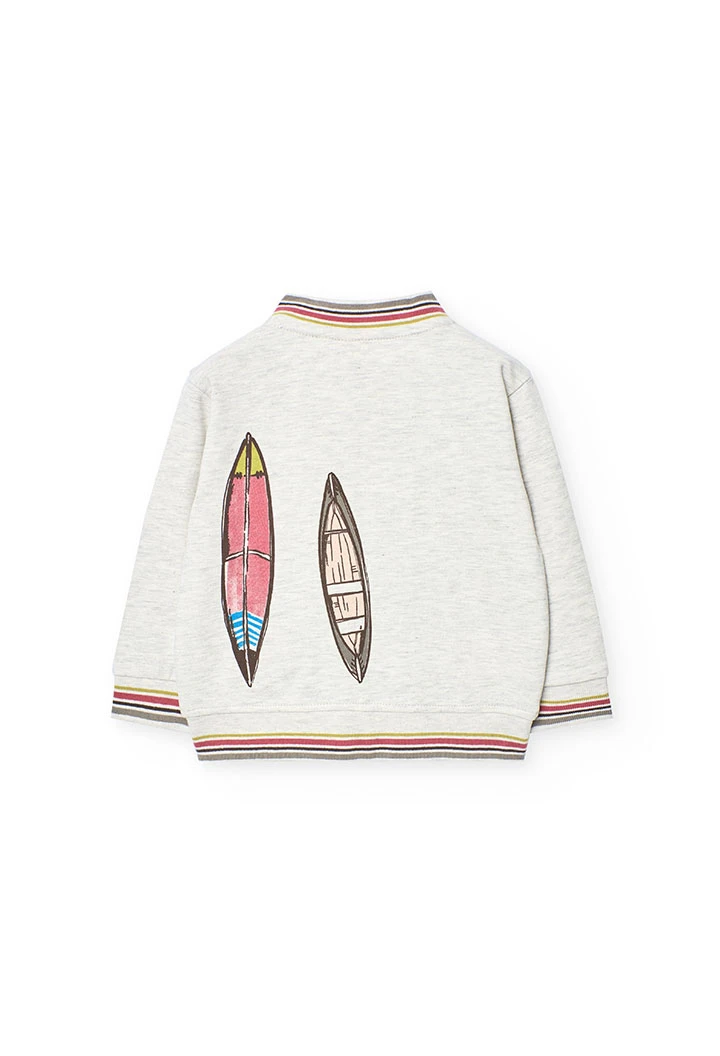 Baby boy fleece jacket in cream colour