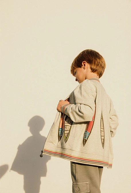 Flanelljacke für Babyjungen in Rohweiß