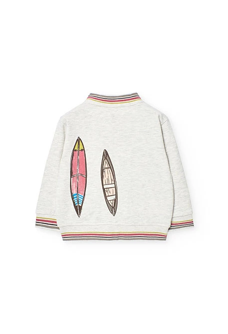 Baby boy fleece jacket in cream colour