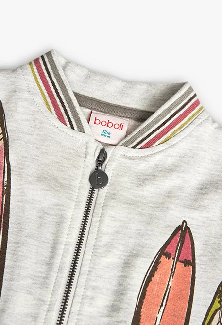 Veste en peluche pour bébé garçon en couleur écrue
