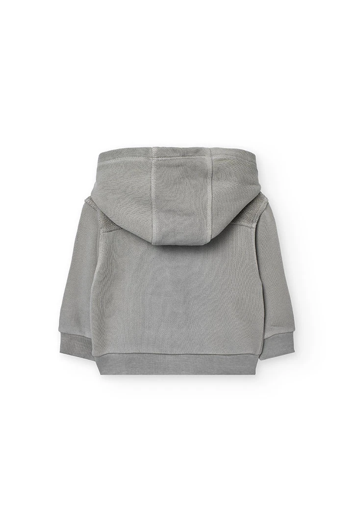 Baby boy fleece jacket in dark grey