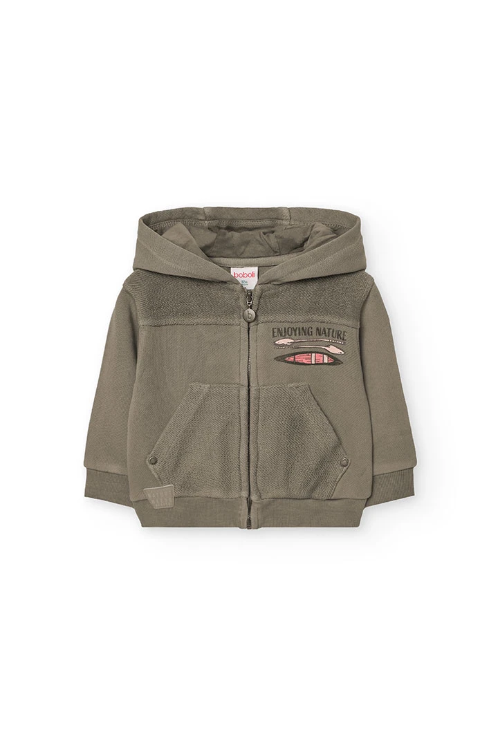 Veste en molleton pour bébé garçon en gris foncé