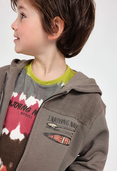 Baby-Jungen-Fleecejacke in Dunkelgrau