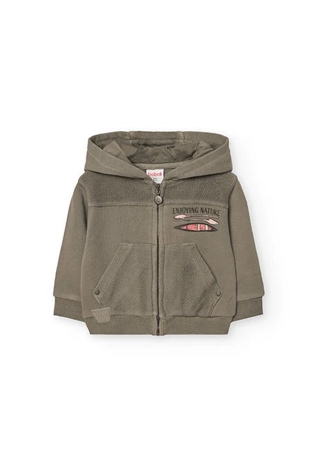 Veste en molleton pour bébé garçon en gris foncé