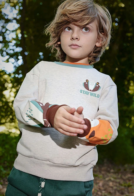 Beige Baby-Sweatshirt aus Frottee