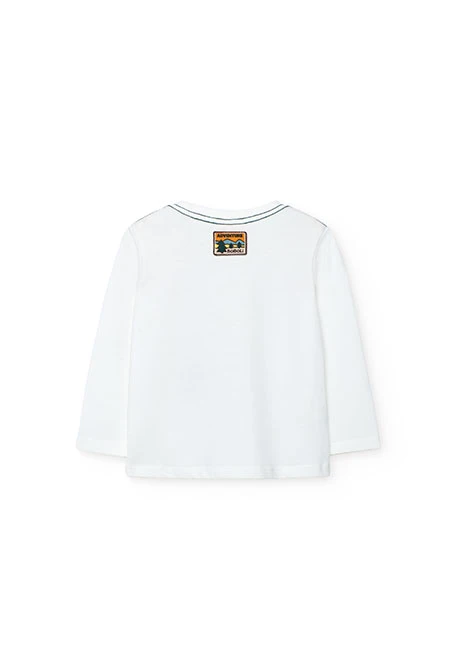 White knit t-shirt for boy