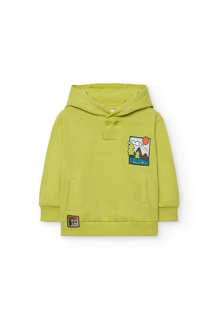 Green cotton sweatshirt for boy