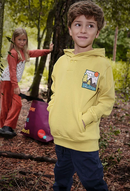 Green cotton sweatshirt for boy