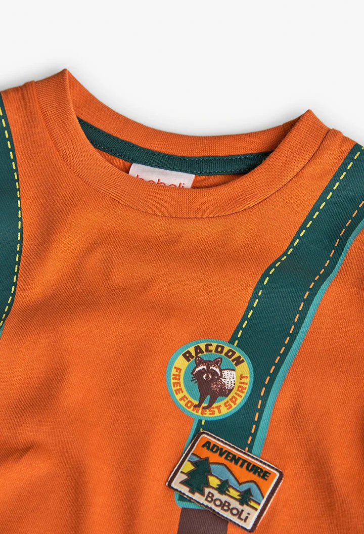 Orange knitted t-shirt for boy