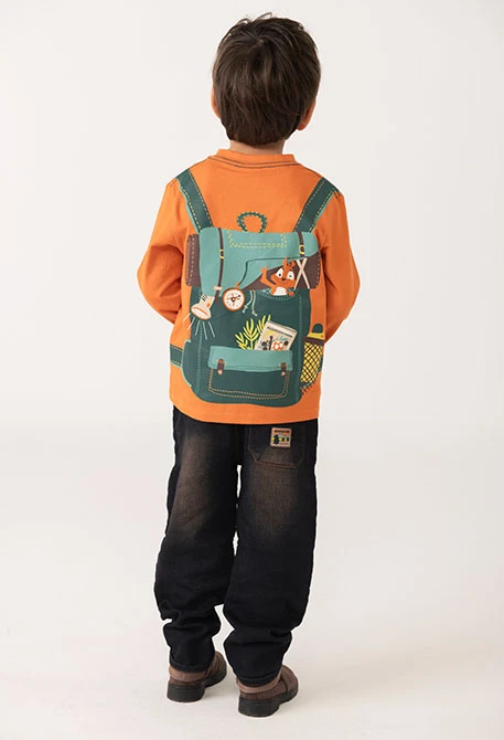 Orange knitted t-shirt for boy