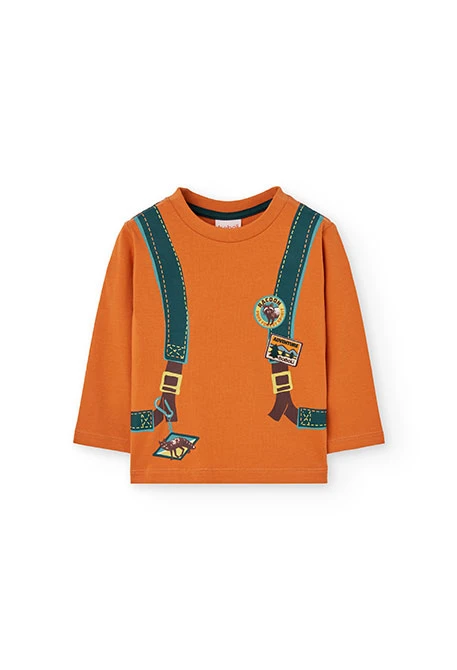 Camiseta niño de punto naranja