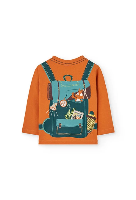 T-shirt garçon en maille orange