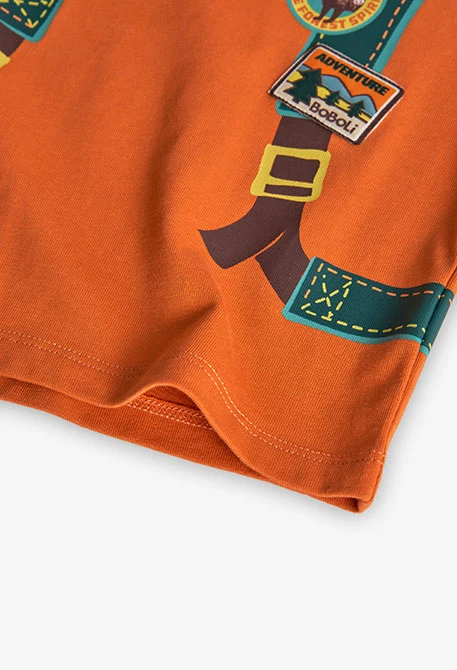 Orange knitted t-shirt for boy