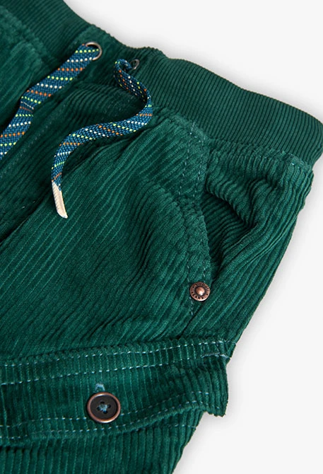 Pantaloni bambino velluto a coste verde scuro
