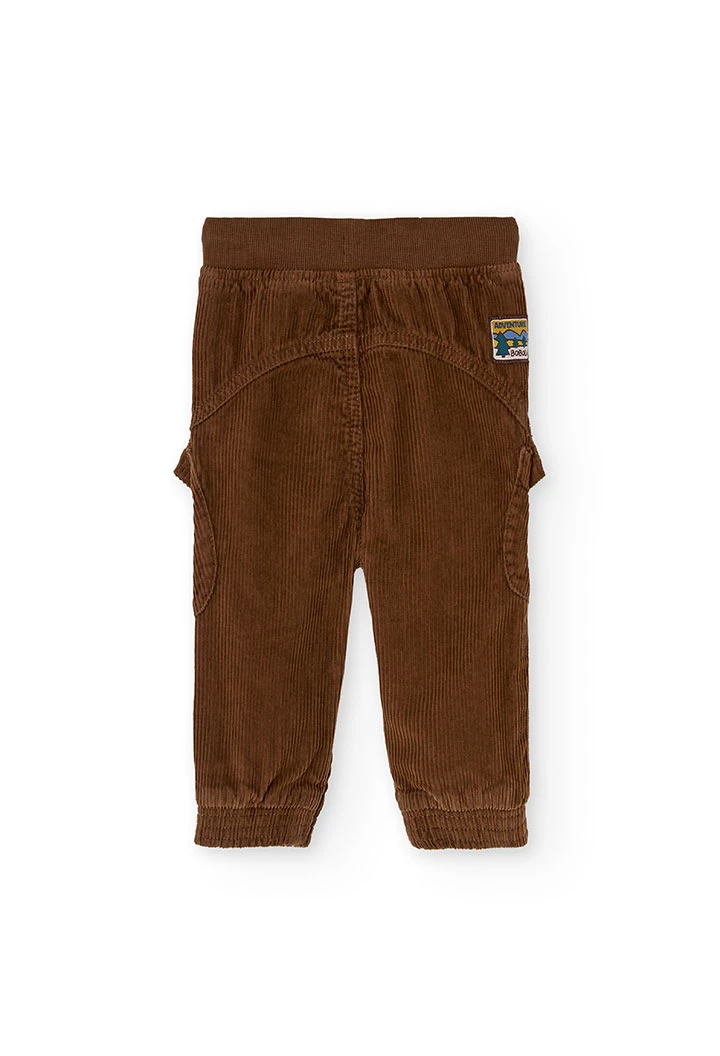 Pantalon garçon en velours marron
