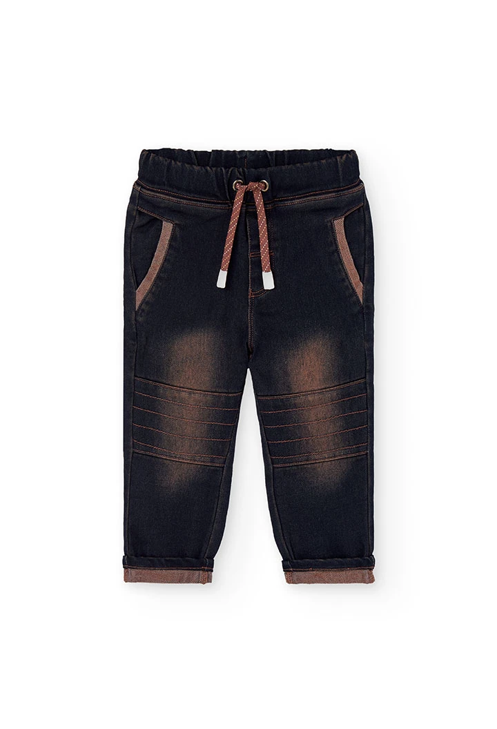 Dark blue denim trousers for boy