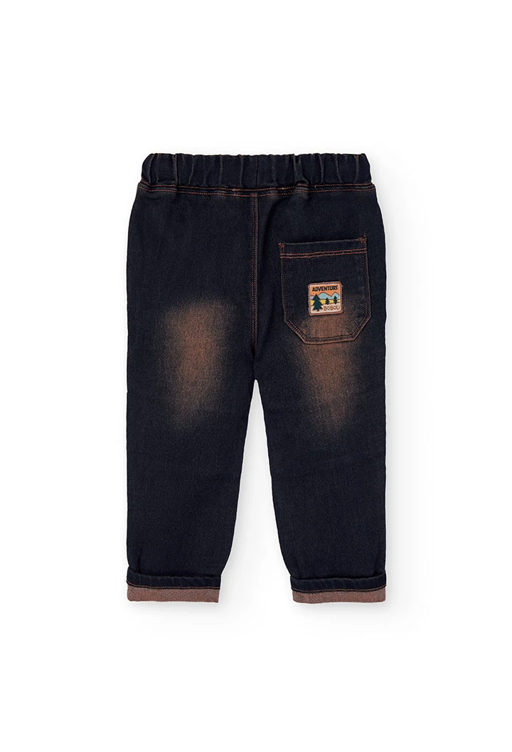 Dark blue denim trousers for boy