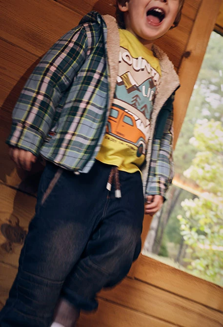 Dark blue denim trousers for boy