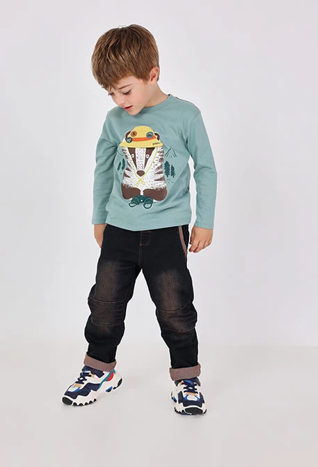 Pantaloni denim bambino blu scuro