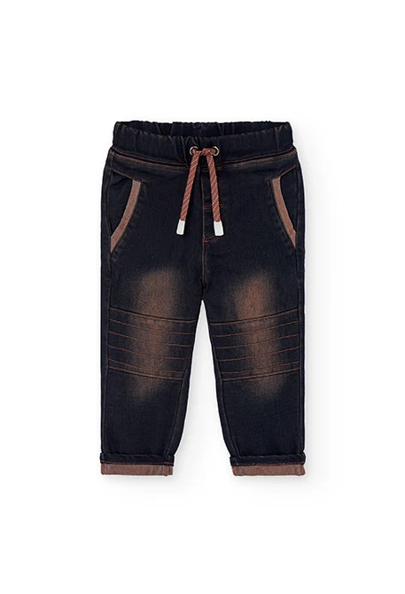 Dark blue denim trousers for boy