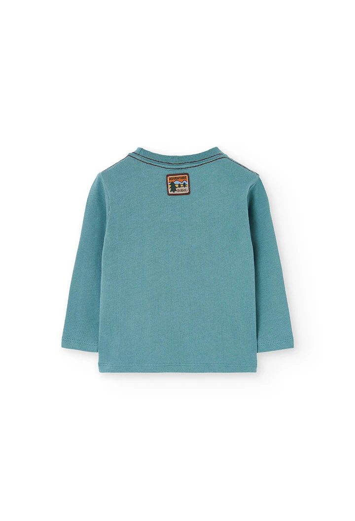 Jungen T-Shirt wassergrün mit Tiermuster