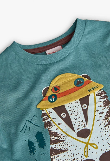 Boy´s light aqua green animal print T-shirt