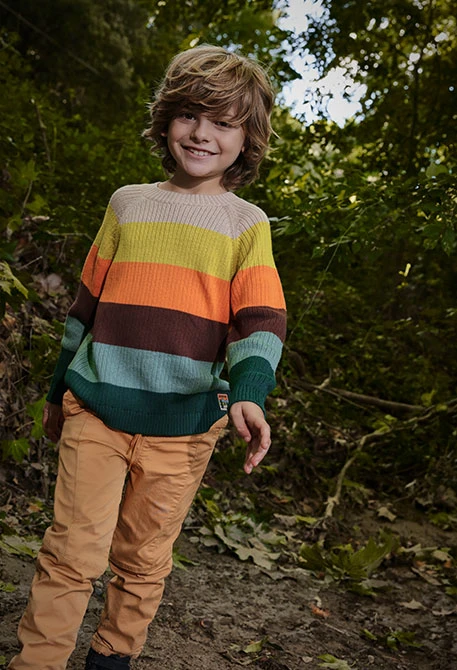Multicoloured striped boy´s jumper