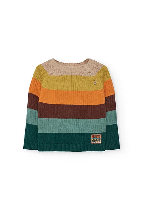 Maglione bambino a righe multicolore