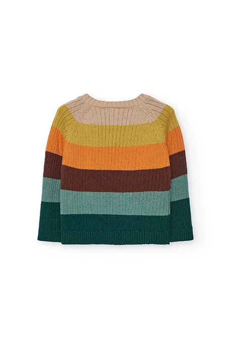 Maglione bambino a righe multicolore