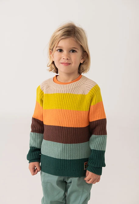 Jersey niño de rayas multicolor