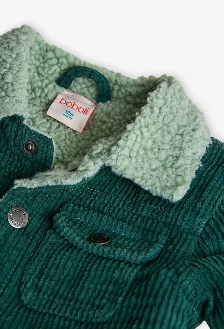Giacca bambino di velluto a coste verde