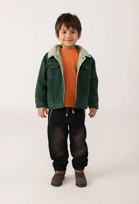 Giacca bambino di velluto a coste verde