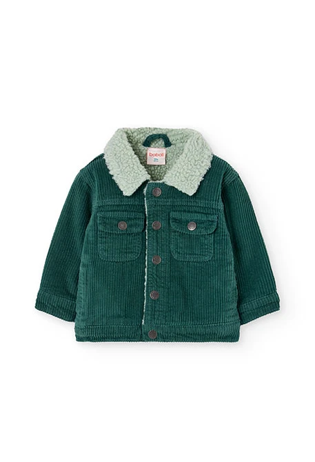 Green corduroy jacket for boy
