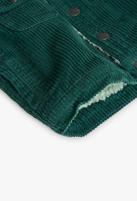 Green corduroy jacket for boy