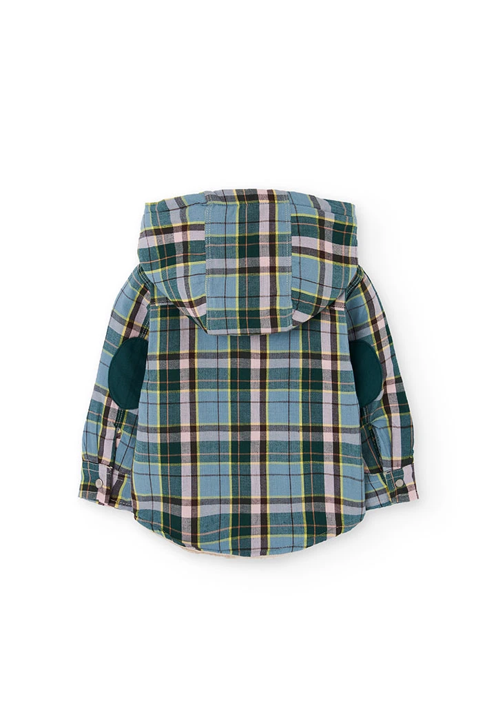 Checked knit overshirt for boy