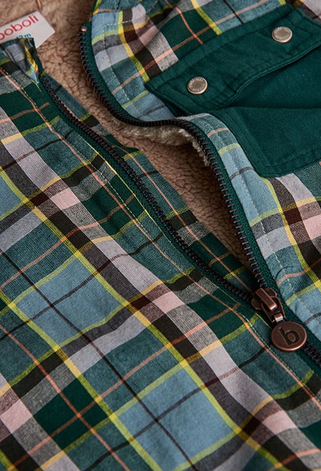 Checked knit overshirt for boy