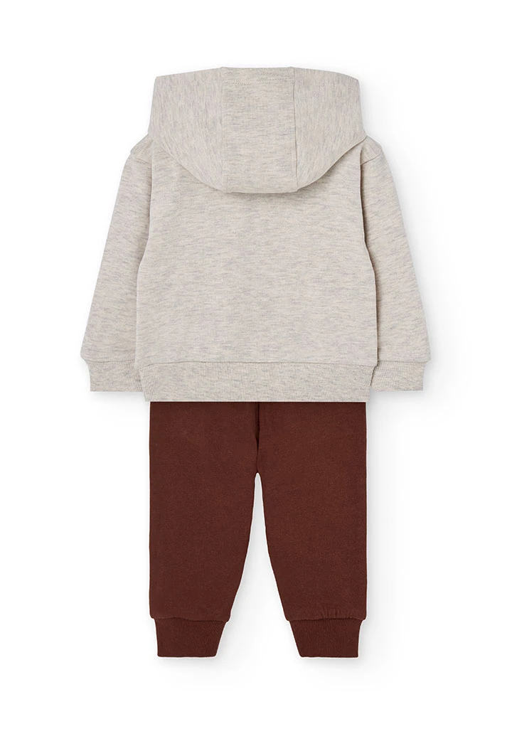 Ensemble garçon en peluche beige