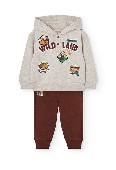 Completo bambino in pelfa beige