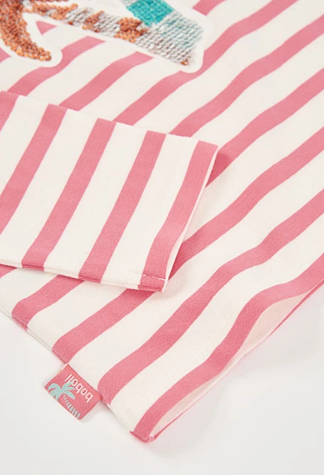 T-shirt en coton à rayures pour fille