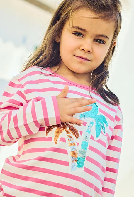 Camiseta niña algodón rayas